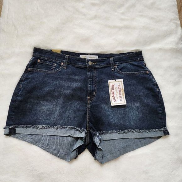 Levi's Pants - Levis Womens Jean Shorts Blue Denim High Rise 3" Shorts Frayed Hem 35W